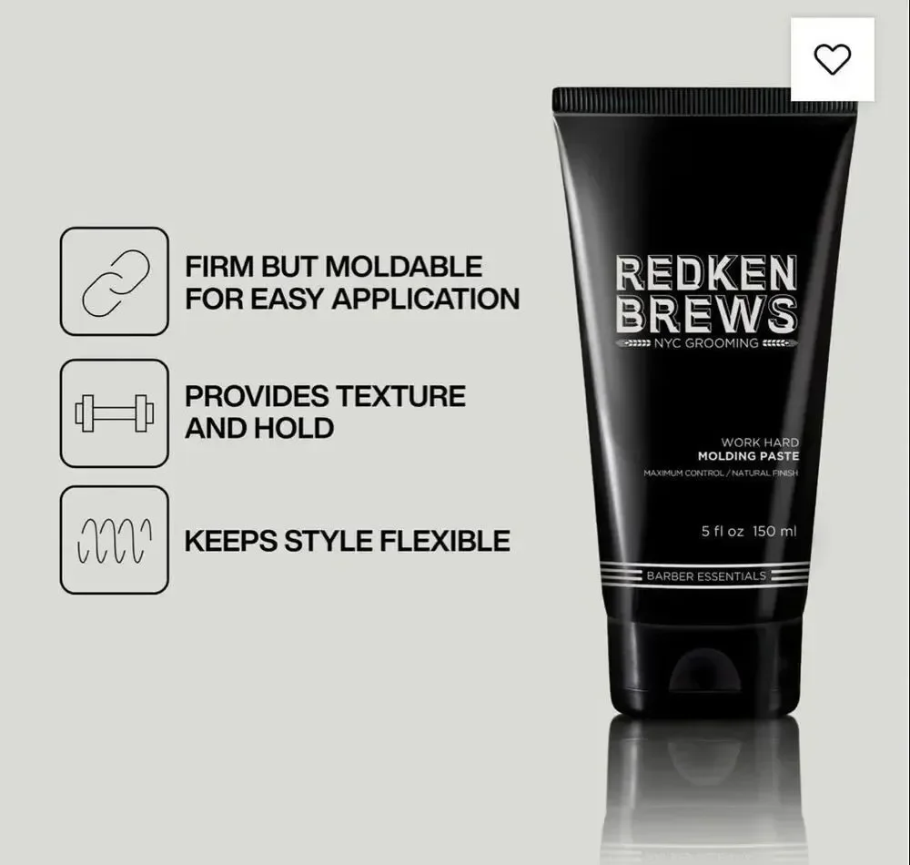 REDKEN - NWT - Brews Work Hard Molding Paste, 5.1 fl. oz. Sealed Product